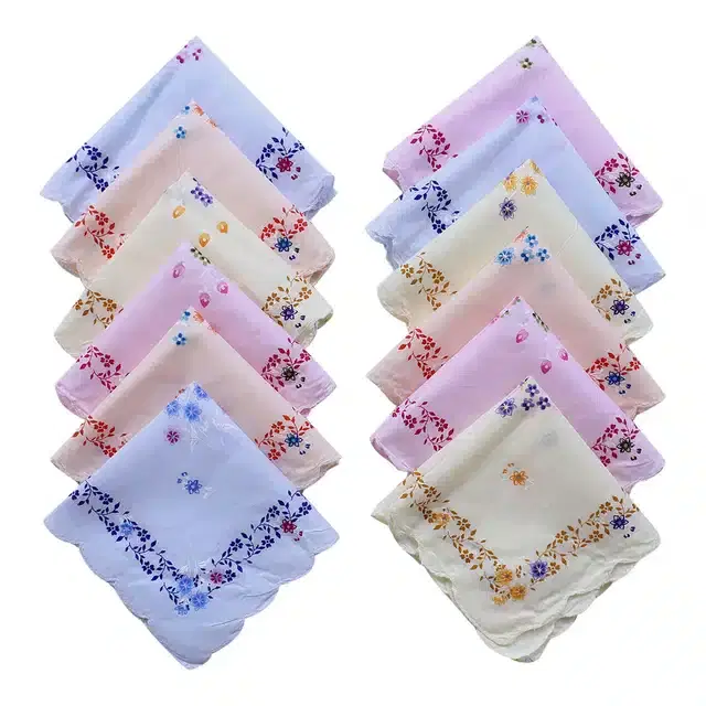 Printed Handkerchiefs for women & Girls, Pack of 12, Pack of 12