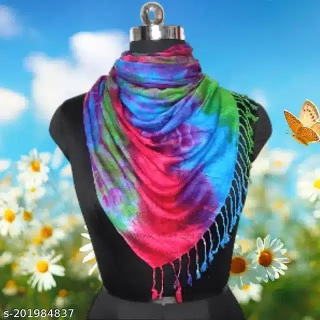 Viscose Rayon Scarf for Women (Multicolor, 1.8 m)