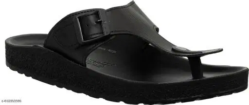 Aerowalk Leather Sliders for Men (Black, 6)