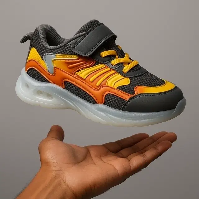 Fire Bolt Casual Shoes for Boys, Navy Blue & Yellow, FIRE BOLT (06) (4-4.5 Years)