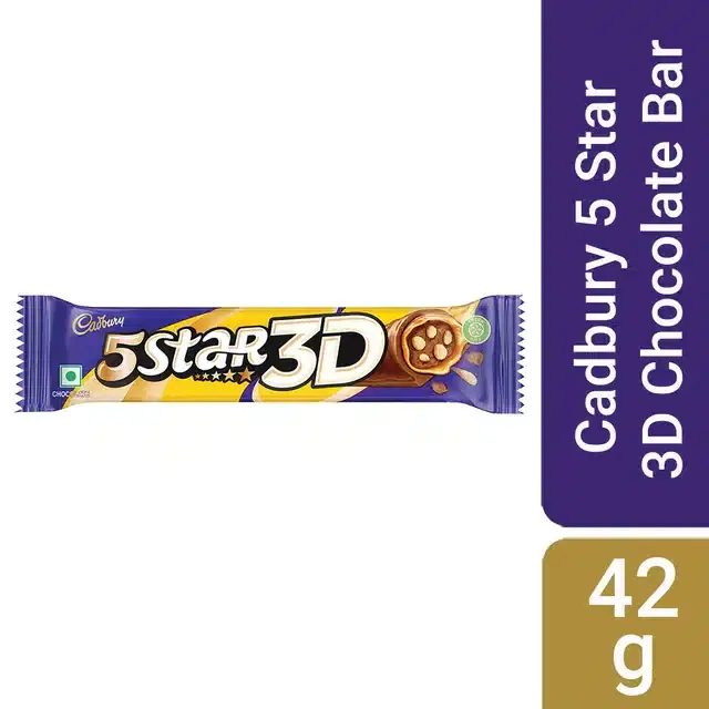 Cadbury 5 Star 3D Chocolate Bar, 42 g