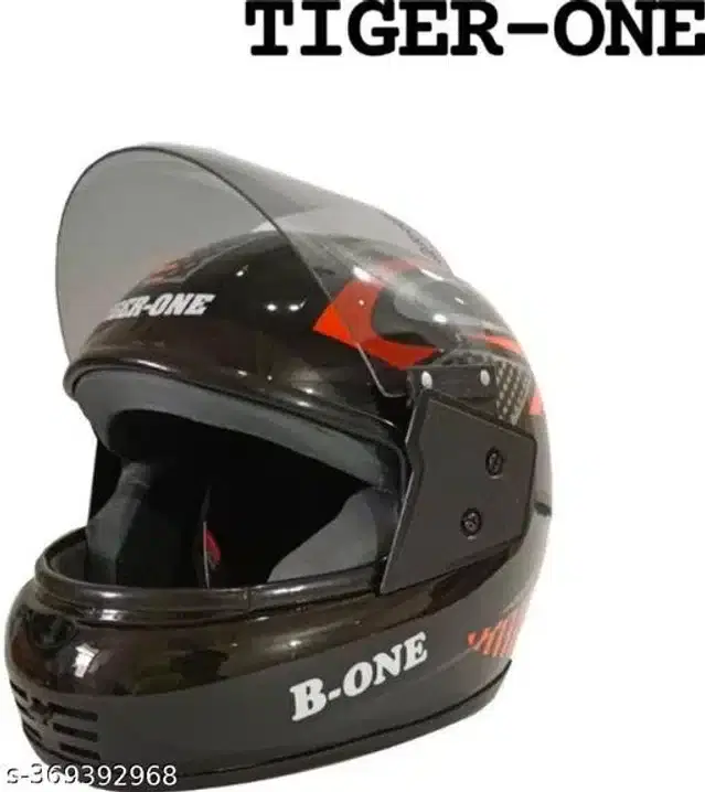 Full Face Helmet for Men & Women, Black & Orange