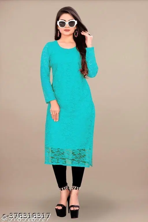 Net Kurti for Women,  Blue  (S)