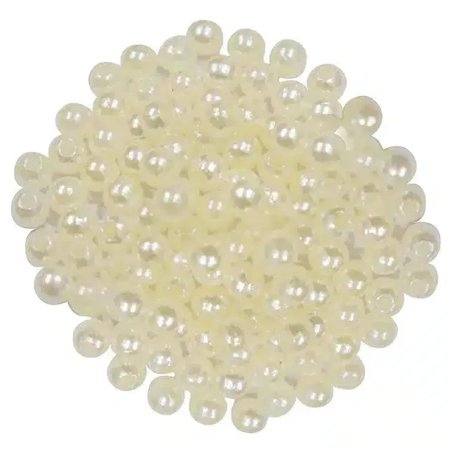 Plastic Pearl Beads for Jewellery Making, White, 100 g