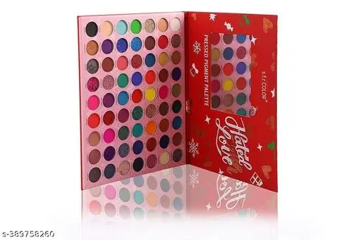 SFR Hated with Love 63 Color Eyeshadow Palette, Matte Finish - Multicolor Red Edition