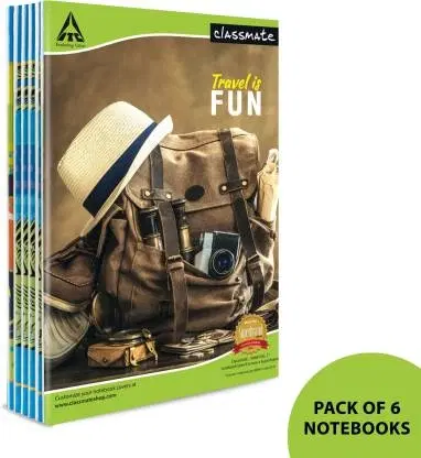 CLASSMATE A4 Single Line Notebook, 172 Pages, Multicolor, Pack of 6