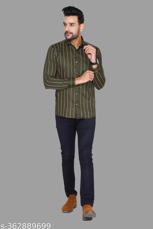 Cotton Blend Checked Shirt for Men, D-Green (XXL) Pack of 1