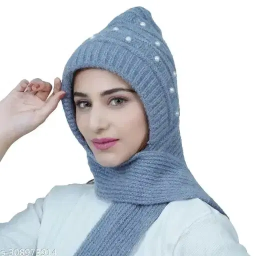 Cap for Women (Blue, Free Size)