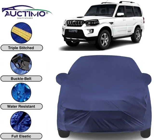 Immutable Car Cover For Mahindra Scorpio, With Mirror Pockets, Blue