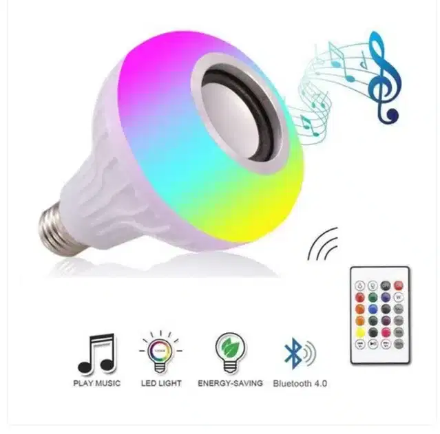 Bluetooth Music Led Bulb 12 Watt, White, SK-65