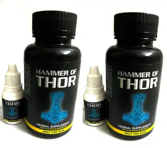 60 Pcs Hammer of Thor Herbal Supplements for Men, Set of 2