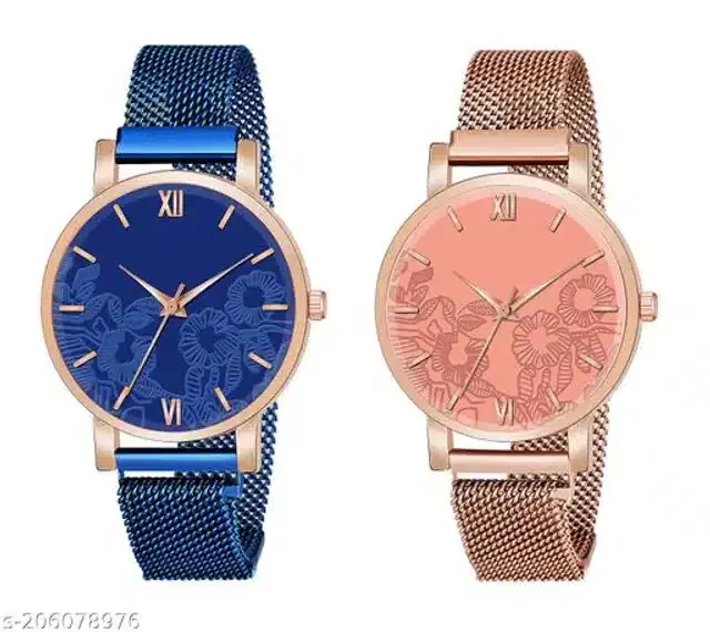 Analog Watch for Women, Pack of 2 (Multicolor)