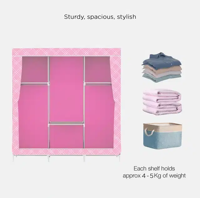 Carbon Steel 6 Shelf Printed, Pink