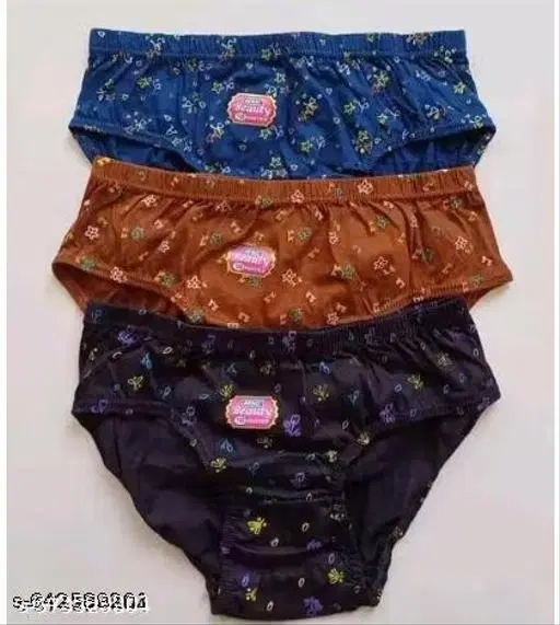 Floral Low Rise Hipster Briefs for Women, Pack of 3 (Black, S)