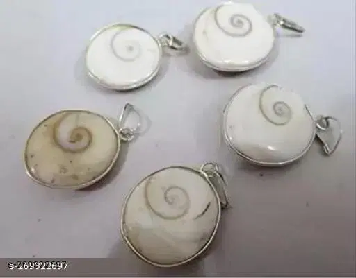 Designer Pooja Samagri Gomti Pendant Locket for Women (White, Pack of 5)