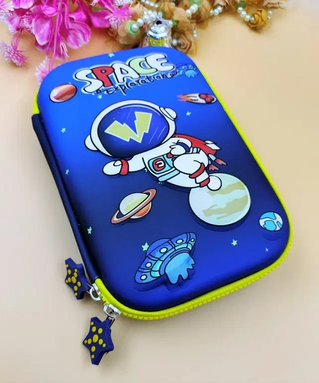 Space Astronaut Theme Pencil Case, Blue