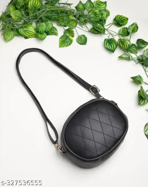 Women's Black Crossbody Sling Bag, Black, Pack of 1