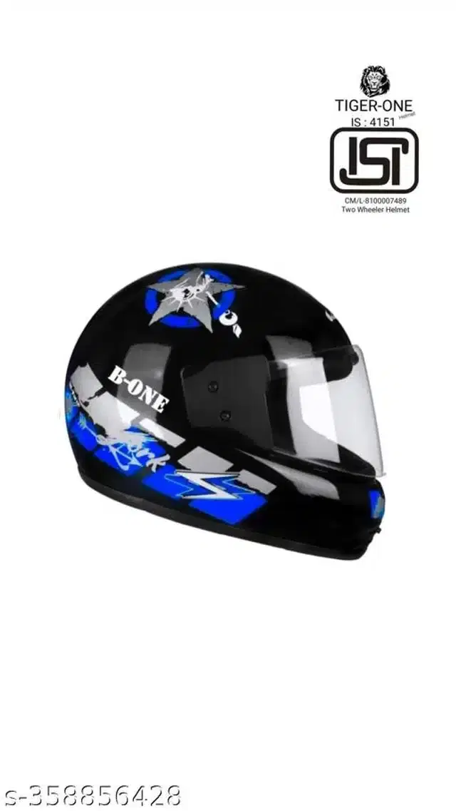Full Face Helmet for Men & Women, Black & Blue