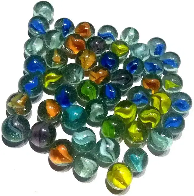 50 Pcs Mini Size Glass Marbles with Shooter, Multicolor, Set of 1