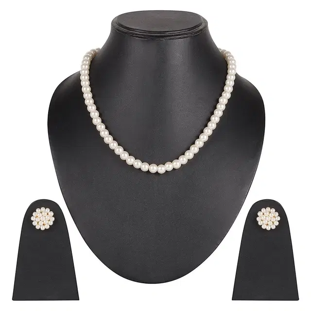 Elegant Pearl Necklace and Earring Set for Women