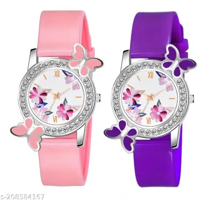 Analog Watch for Women, Pack of 2 (Multicolor)