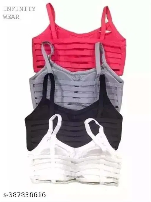 Cotton Solid Bras for Women, Assorted, Pack of 4 (52K)