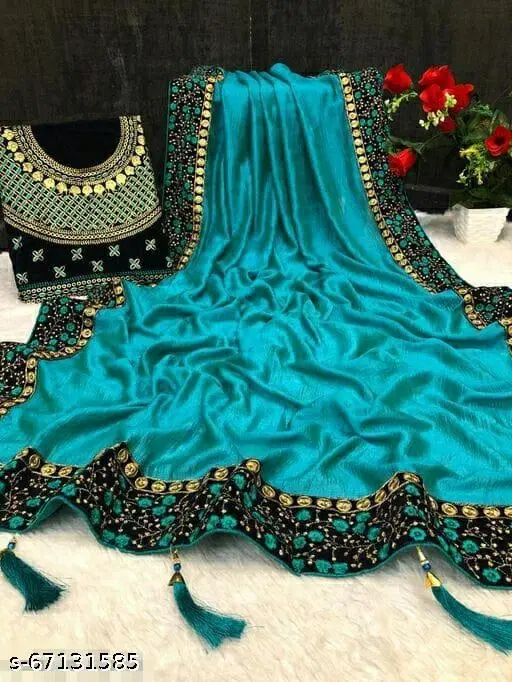 Beautiful Saree for Women (Blue)