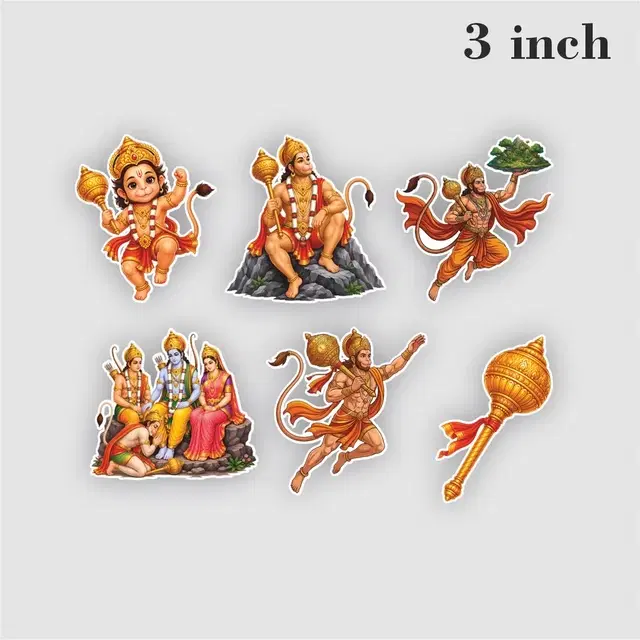 TodFod Hanuman Ji Set Of 6 Fridge Magnets Home Décor