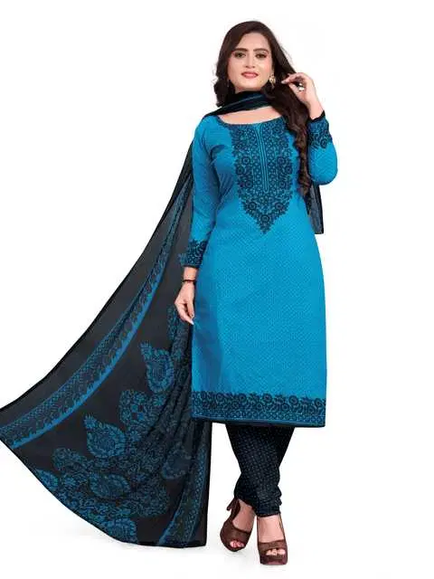 Sharda Creation Women's Dress Material (Sky Blue) (SC53)