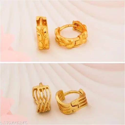 Gold-Plated Earrings/Studs/Bali Combo For Women'S/Girls