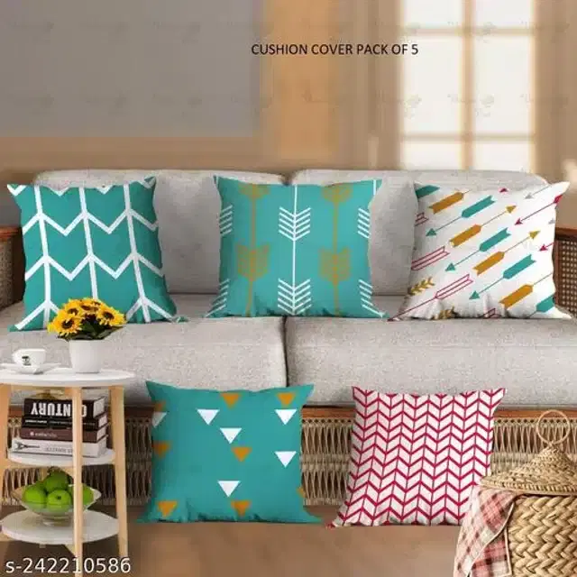 Cushion Cover for Home, Multicolor, 16x16 inches, Pack of 5