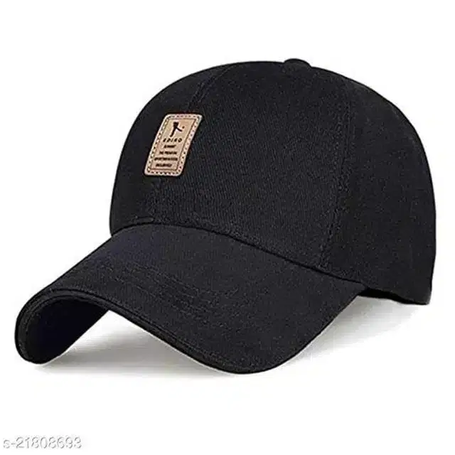 Cotton Cap for Men & Women (Black)