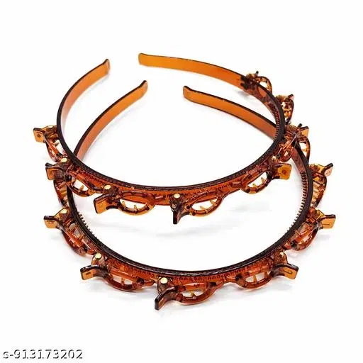 Fancy Hair Clips for Women (Brown, 2 Pcs)