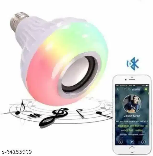 Remote Control Bluetooth Speaker cum LED Bulb, Multicolor