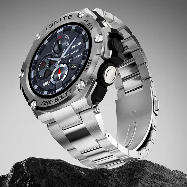 Fire-Boltt Assault Rugged Smartwatch – 1.5" HD Display, Bluetooth Calling, 600mAh Battery, Compass, Heart Rate & SpO2 Monitoring, 7-10 Days Battery Life, Heavy Metal Sports Design