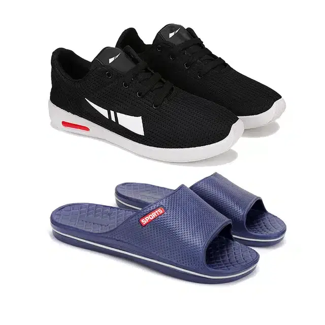 Shoes with flip flop for Men, Pack Of 2 (Multicolor, 6)