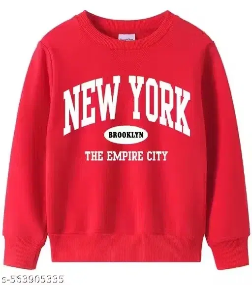 Light Fleece Printed Sweatshirt for Boys, Red (2-4 Years)