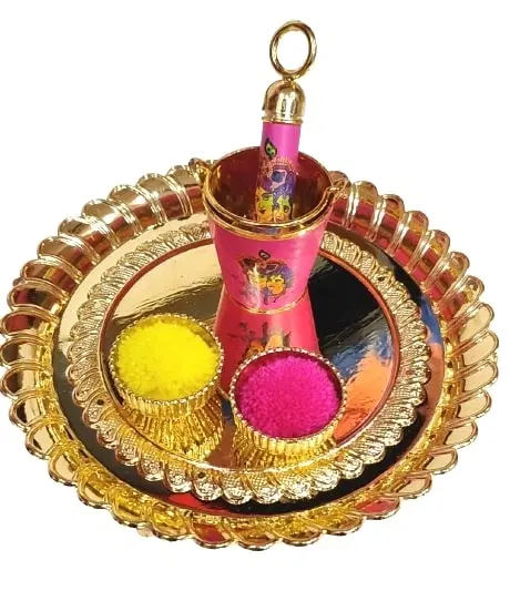 Radha Krishna Printed Bucket Pickari – For Laddu Gopal Ji Holi Celebration