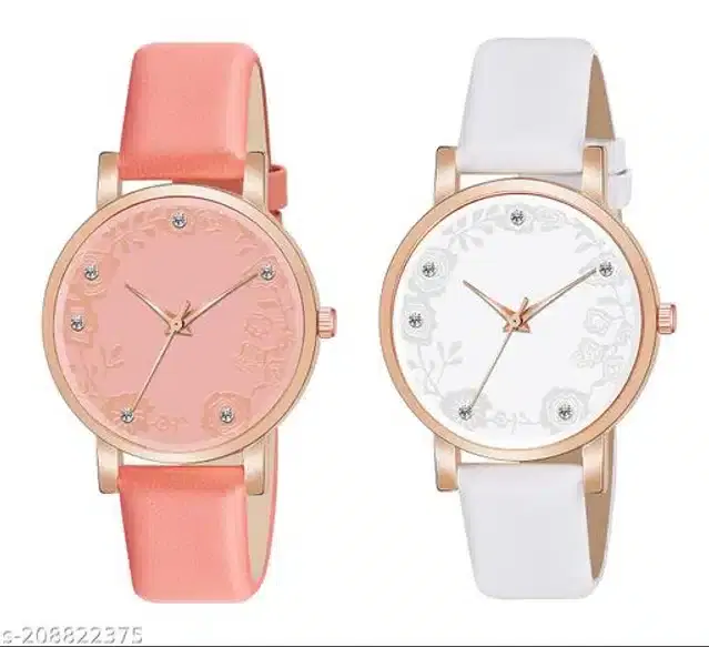 Analog Watch for Women, Pack of 2 (Multicolor)