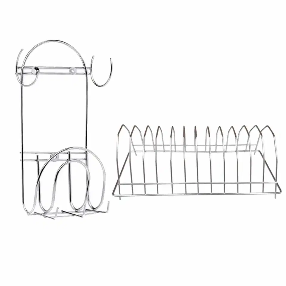 Oc9 Stainless Steel Chakla Belan Stand With Hook & Plate Stand For Kitchen