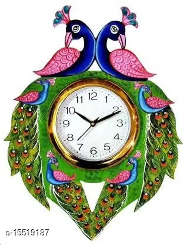 Wooden Wall Clock, Multicolor