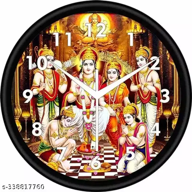 Designer Printed Plastic Wall Clock, Multicolor