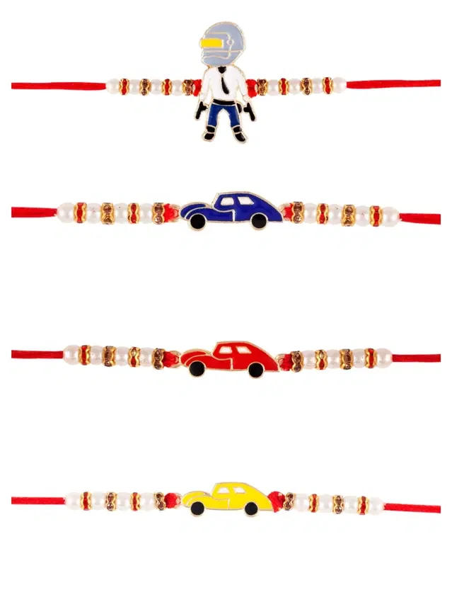 Designer Cartoon Characters Rakhi for Kids, Multicolor, Pack of 4