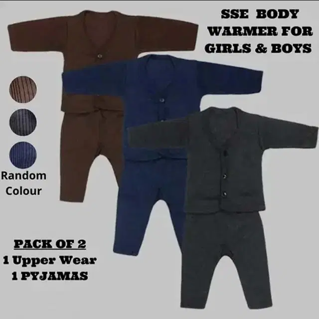 Woolen Solid Thermal Set for Kids, Set of 1, Assorted (0-6 Months)
