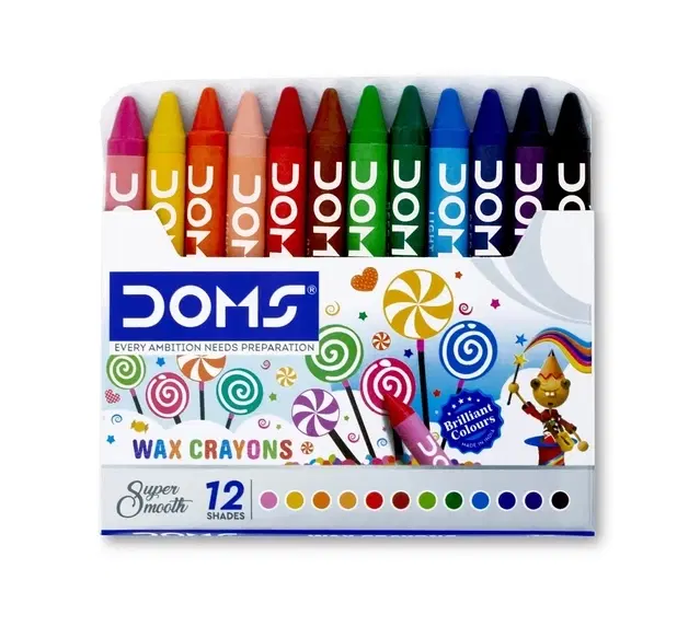 Doms Super Smooth 12 Shades Wax Crayons [Multicolor]