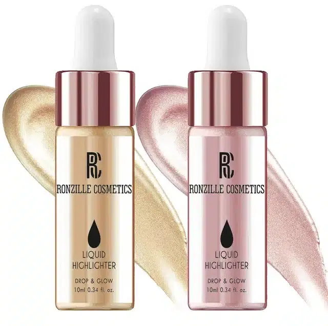 Ronzille Liquid Highlighter, Multicolor, Pack of 2