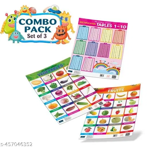 Bookford Publications My small chart Fruits, Vegetables & Tables (Set of 3)