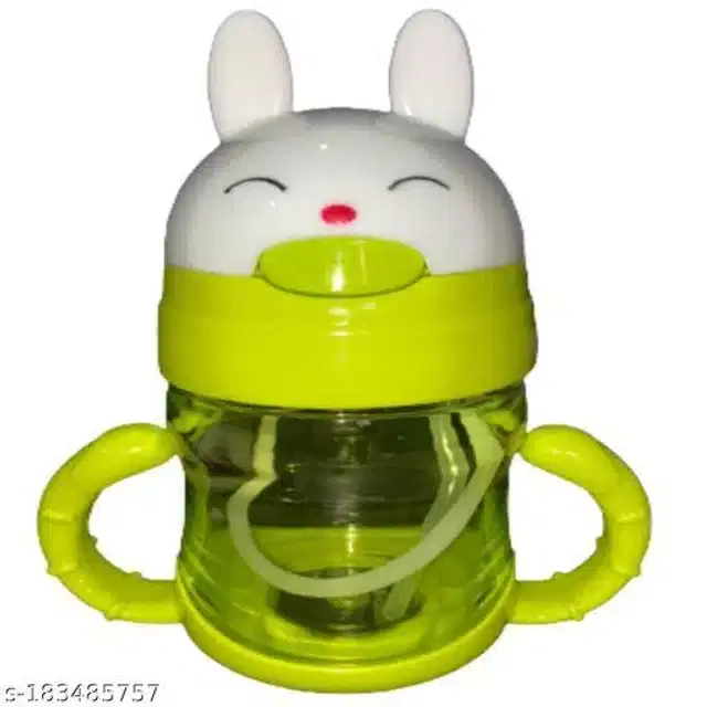 Sipper Glass with Straw for Kids, Green, 300 ml