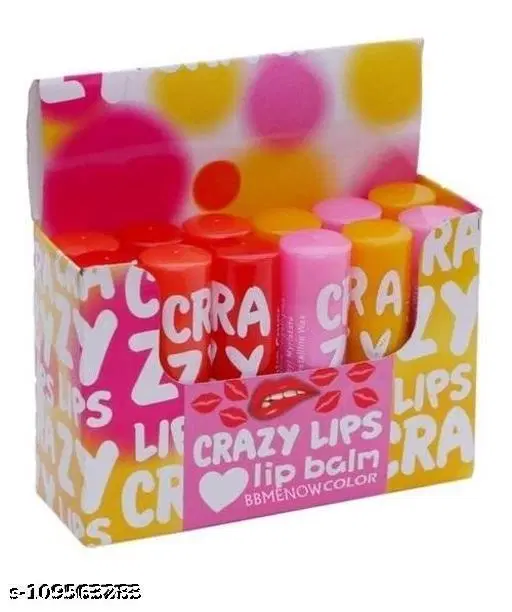 Sea Pearl Crazy Lip Balm Fruity Flavor, (Pack Of 12) Multicolor