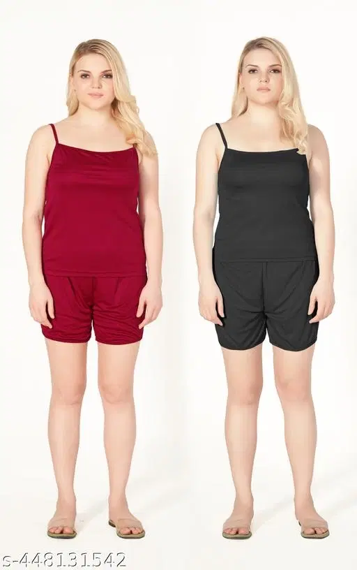 Printed Camisole for Women, Pack of 2 (Multicolor, S)